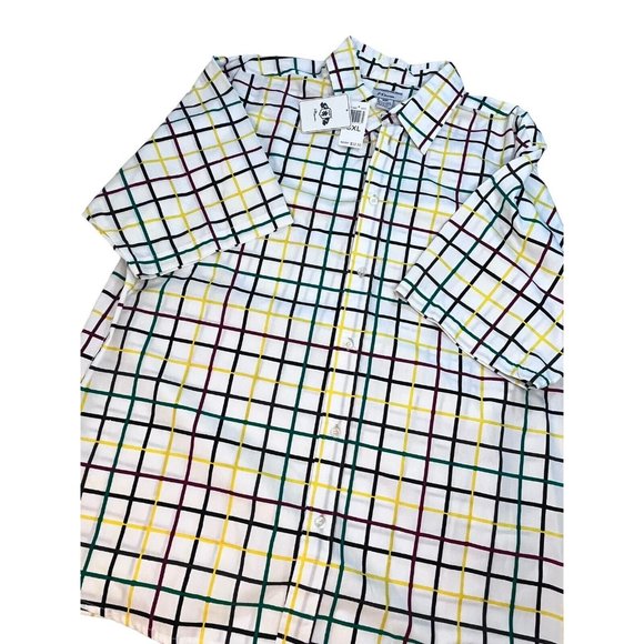 PJ Mark Checked Dress Short Sleeve Button Down 3XL Mens - Picture 2 of 12